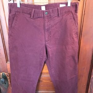 Gap Men’s Straight Fit Burgundy Chino Pants Size 36/32